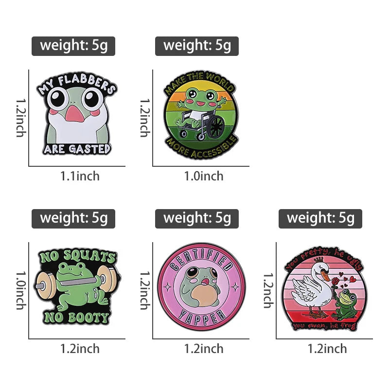 Cute Animal Enamel Pin Set (3–5pcs) – Cat & Capybara Brooches