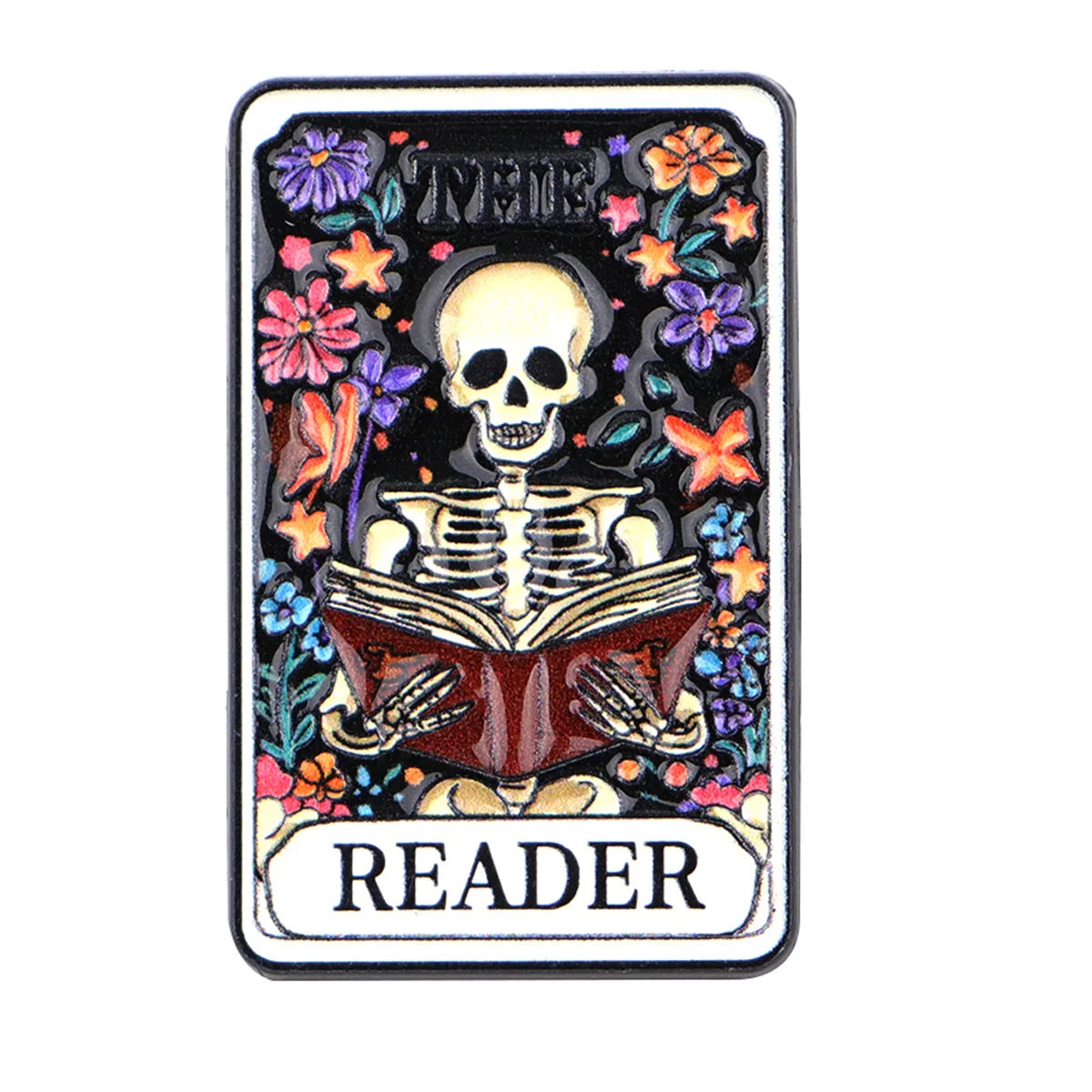 Skeleton Tarot Enamel Pin – READER Brooch