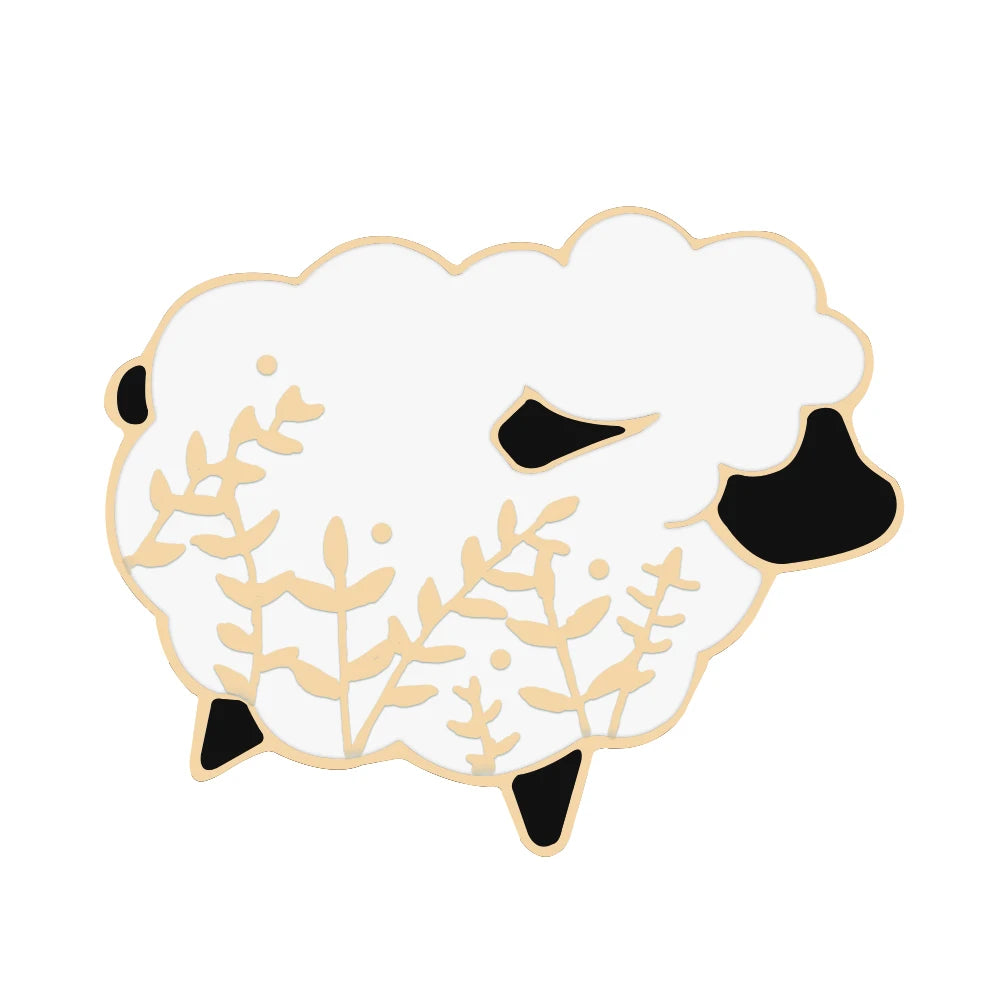Cute Black Goat Enamel Pin – Funny Cartoon Animal Brooch