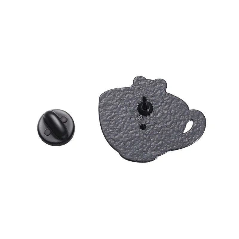 Coffee & Animal Enamel Pin Collection – Cute Ghost, Duck, Frog & Capybara Brooches