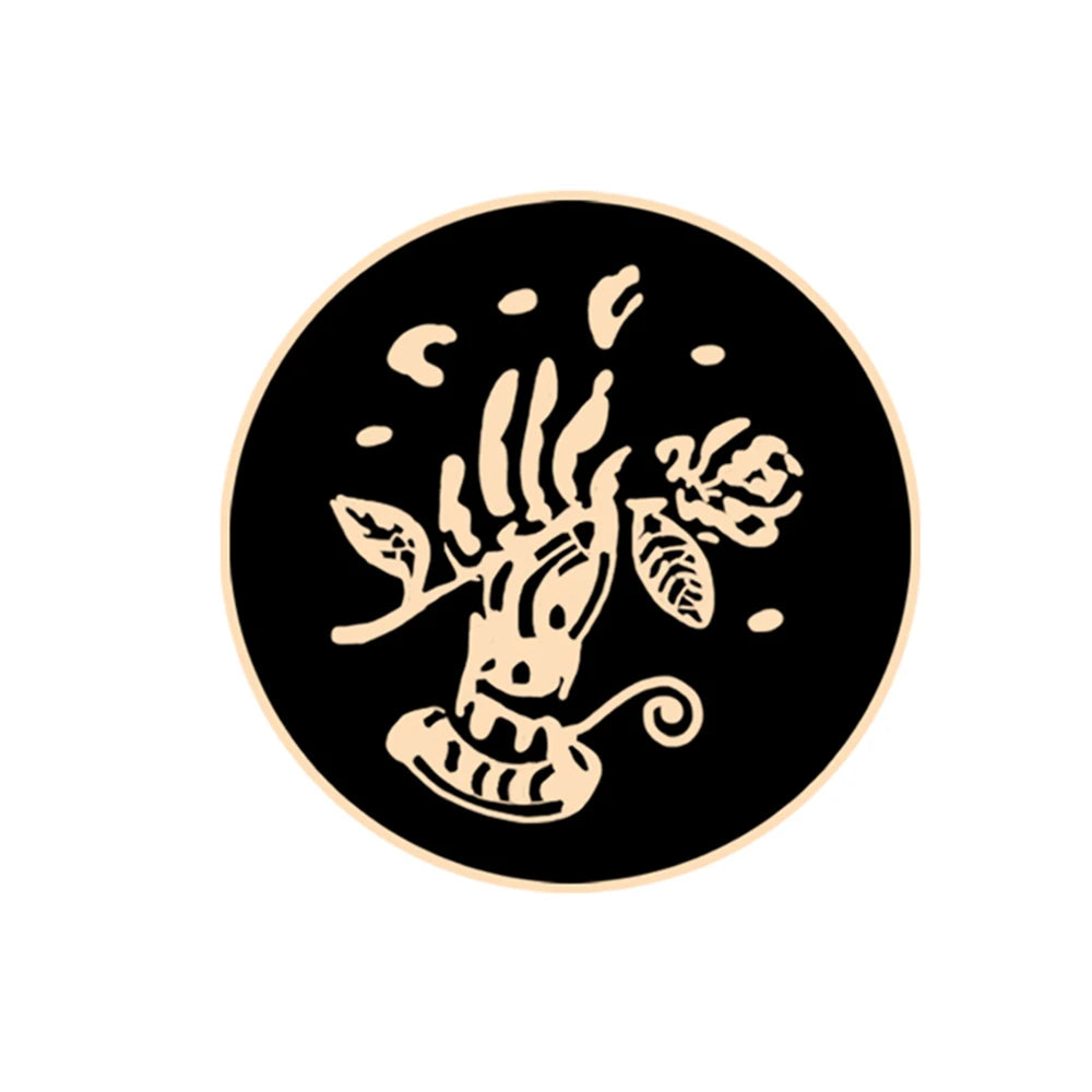 Witchy Enamel Pins – Cat, Hat & Moon Badge