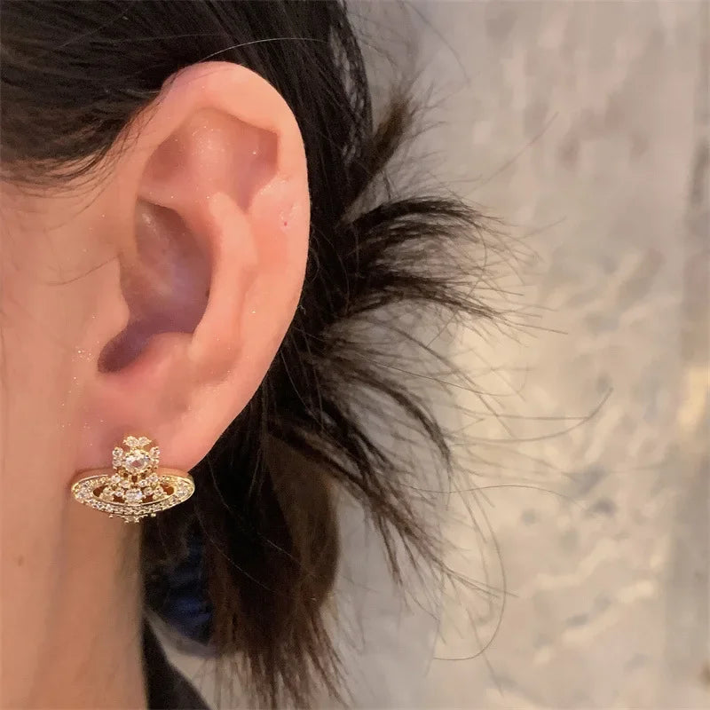 Trendy 3D Planet Earrings