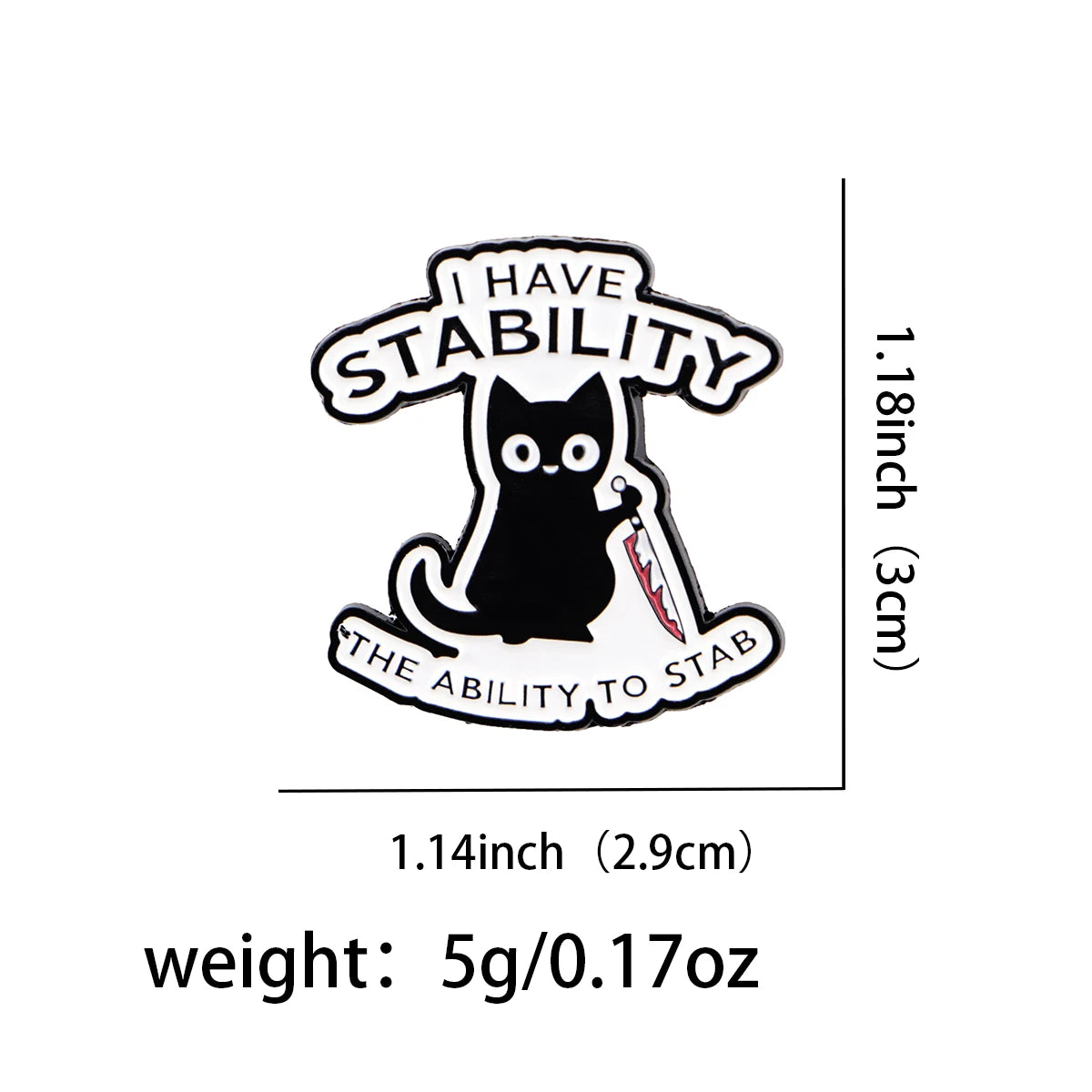Cute Cat Quote Enamel Pin – Funny Lapel Brooch Badge for Clothes, Backpack & Hat