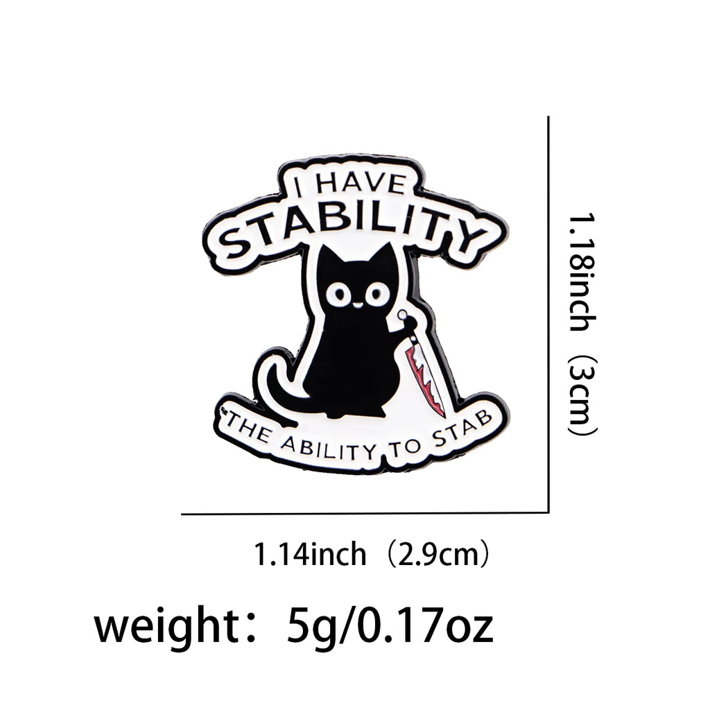 Cute Cat Quote Enamel Pin – Funny Lapel Brooch Badge for Clothes, Backpack & Hat