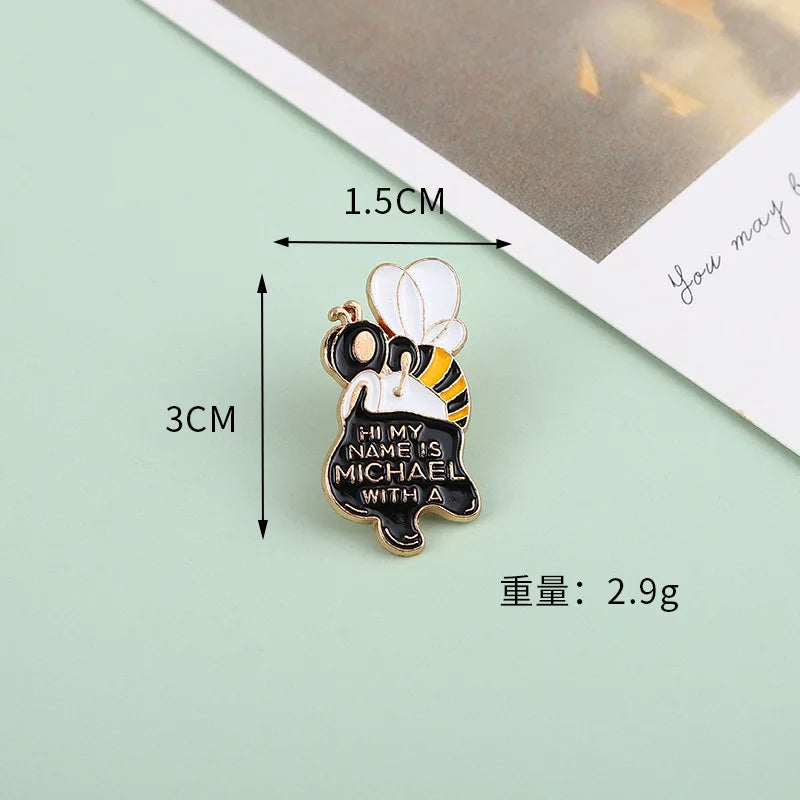 Cute Bee & Honey Pot Brooch – Cartoon Alloy Pin Badge