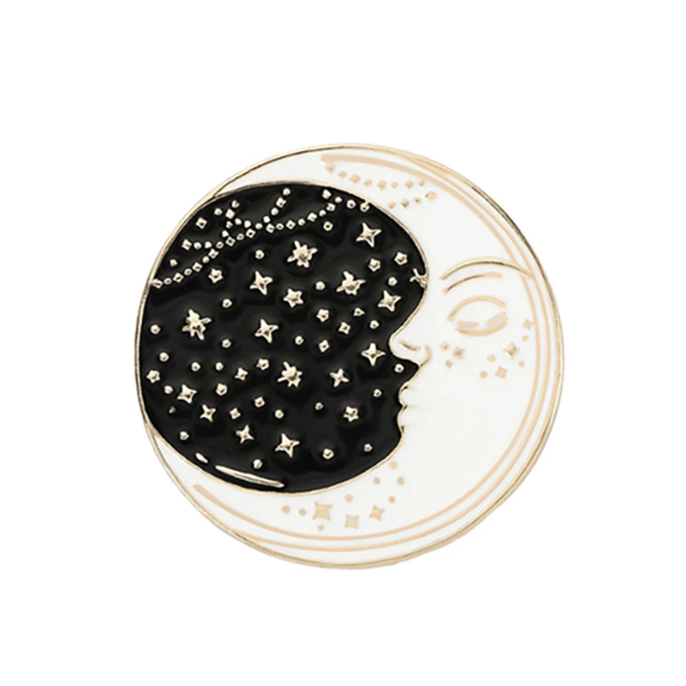 Witchy Enamel Pins – Cat, Hat & Moon Badge