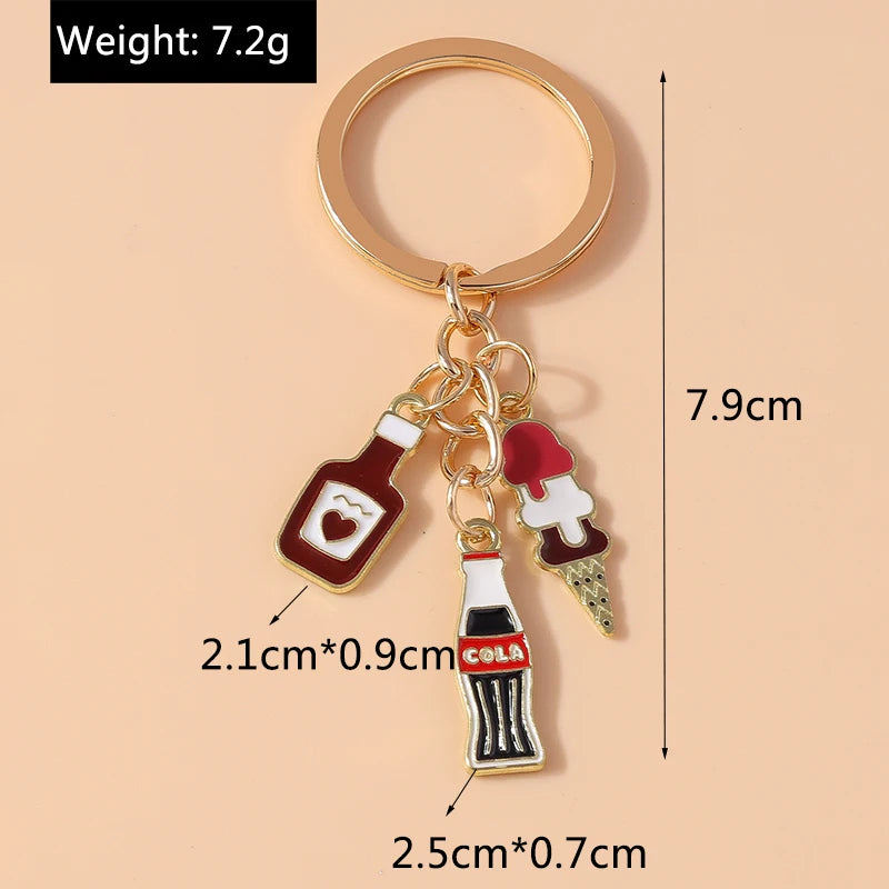 Red Wine Keychain – Cute Enamel Key Ring for Handbags