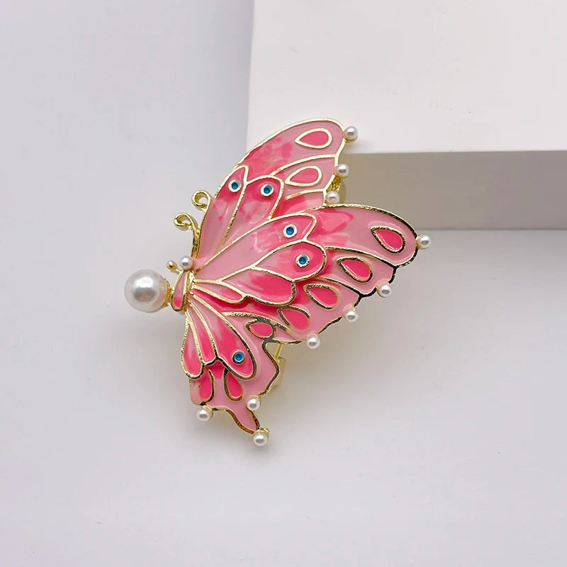 Blue Enamel Butterfly Brooch