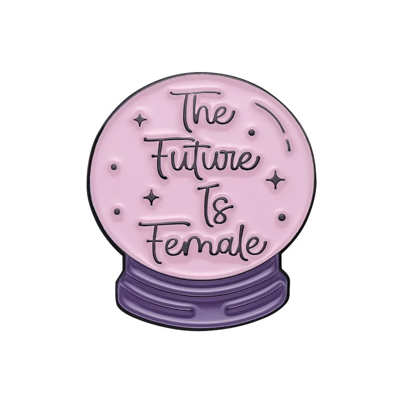 Mystic Crow Enamel Pin – Tarot & Magic Ball Design