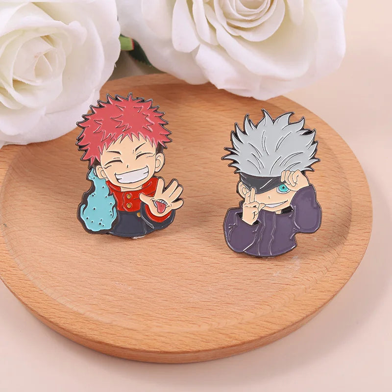 Animated Character Metal Pins – Trendy Backpack & Jacket Badges Gift Set