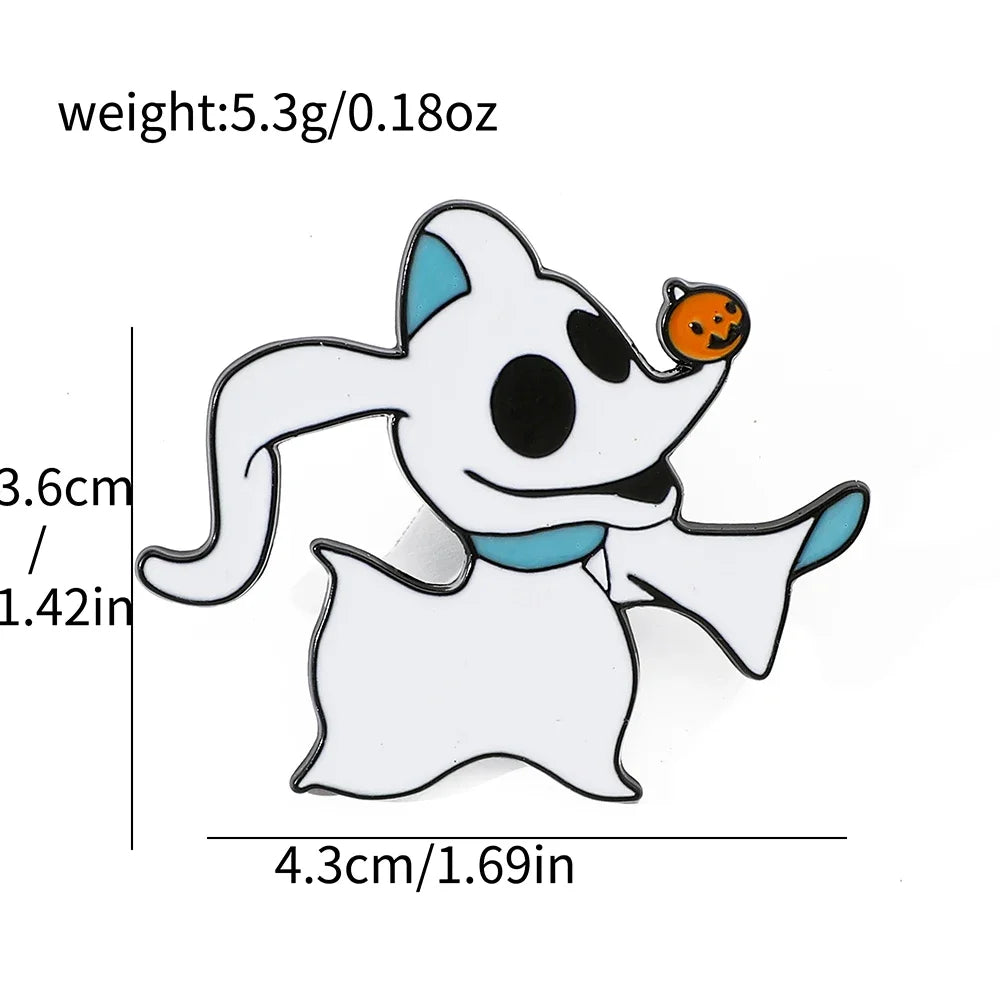Nightmare Before Christmas Brooch Set – Oogie Boogie & Zero Enamel Pins for Clothes & Backpacks”
