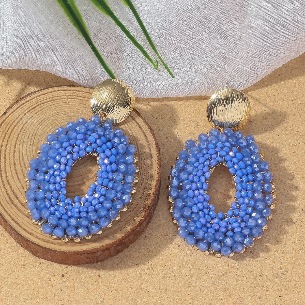 Vintage Boho Beaded Hoop Earrings