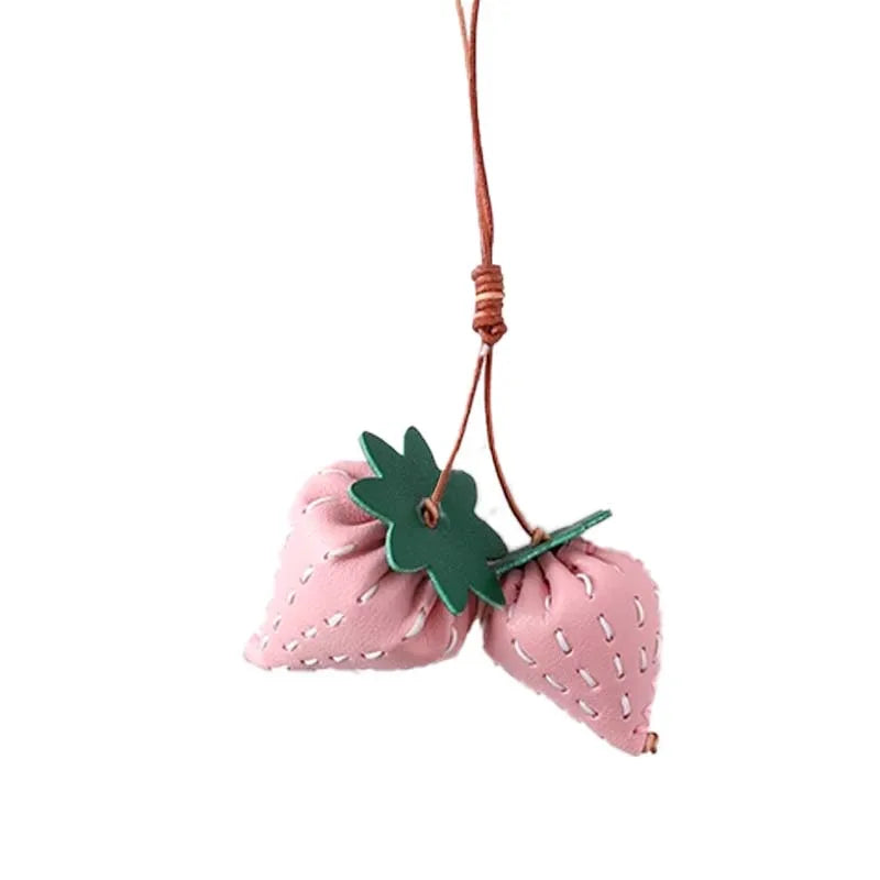 Persimmon Leather Bag Charm – Elegant Fashion Accent