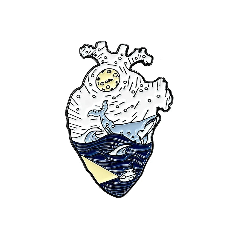 Anatomical Heart Enamel Pin – Medical Brooch Gift