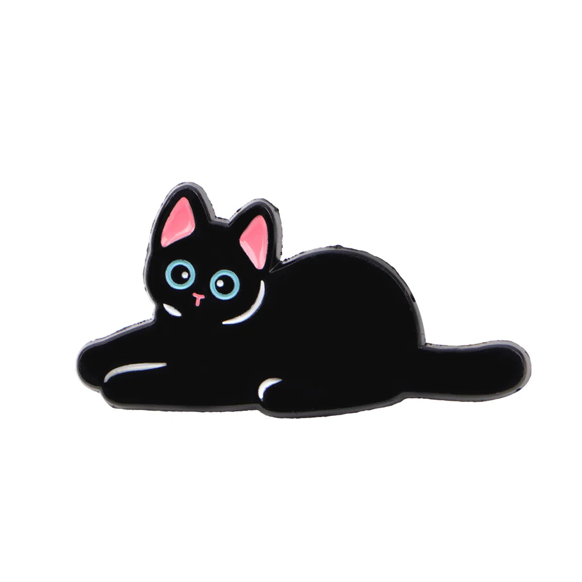 Cute Black Cat Enamel Pin – Witchy Halloween Brooch