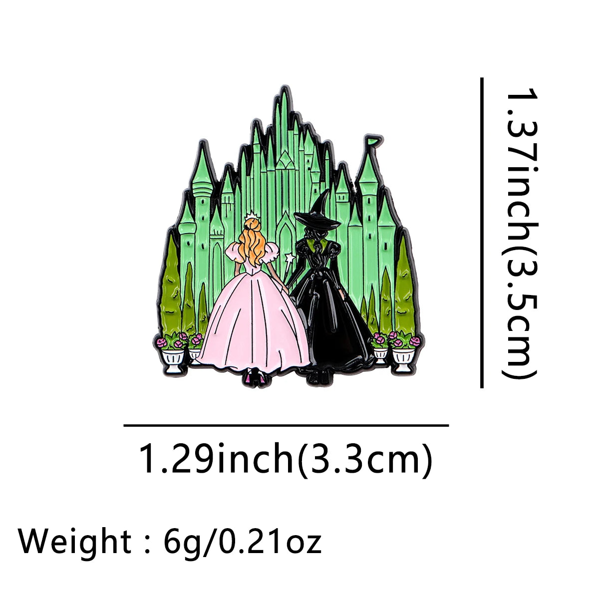 Princess & Witch Enamel Pin – Cute Cartoon Brooch for Bags & Clothes