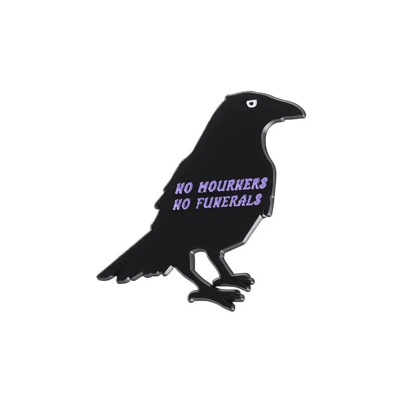 Mystic Crow Enamel Pin – Tarot & Magic Ball Design