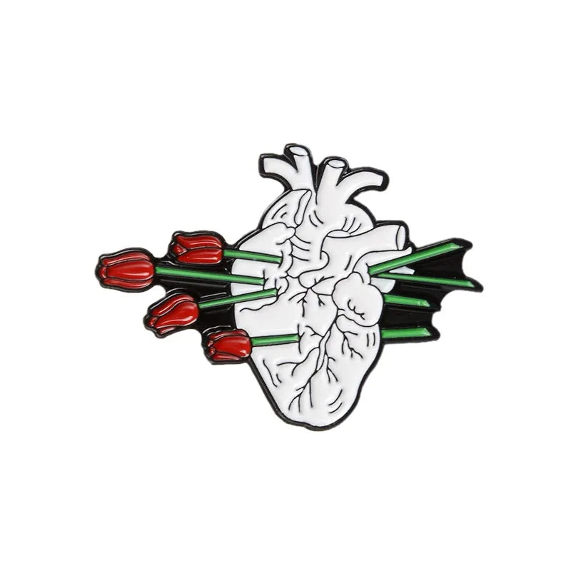 Anatomical Heart Enamel Pin – Medical Brooch Gift