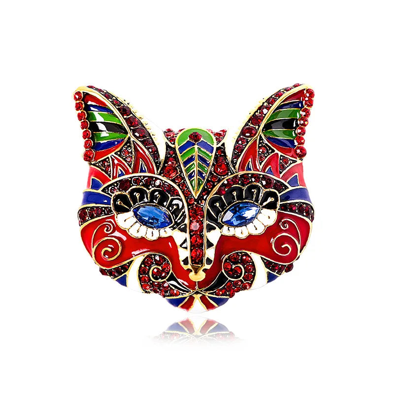 Retro Enamel Cat Mask Jewelry