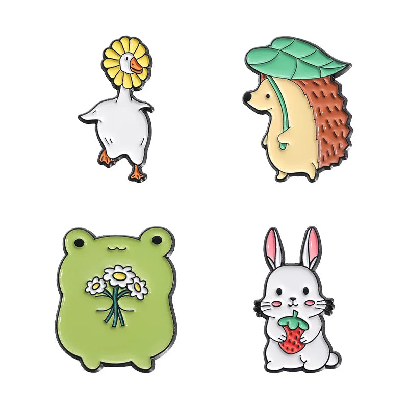 Frog, Rabbit & Duck Pins – Cute Animal Badges