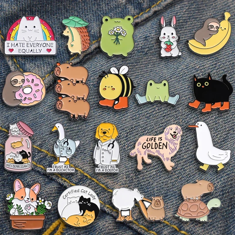 Kawaii Animal Brooch – Cute Enamel Pin Series
