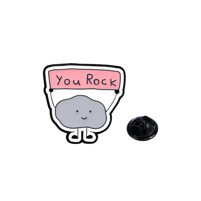 You Rock Cloud Enamel Brooch – Cute Cartoon Lapel Pin