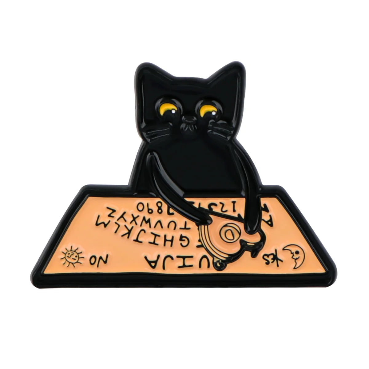 Cute Black Cat Enamel Pin – Witchy Halloween Brooch