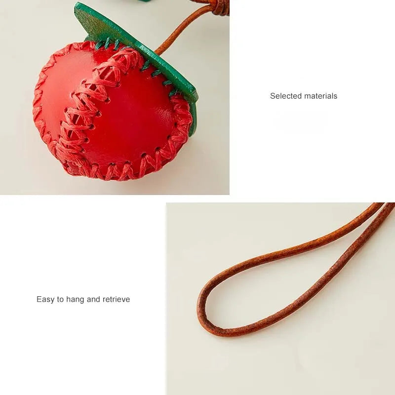 Persimmon Leather Bag Charm – Elegant Fashion Accent