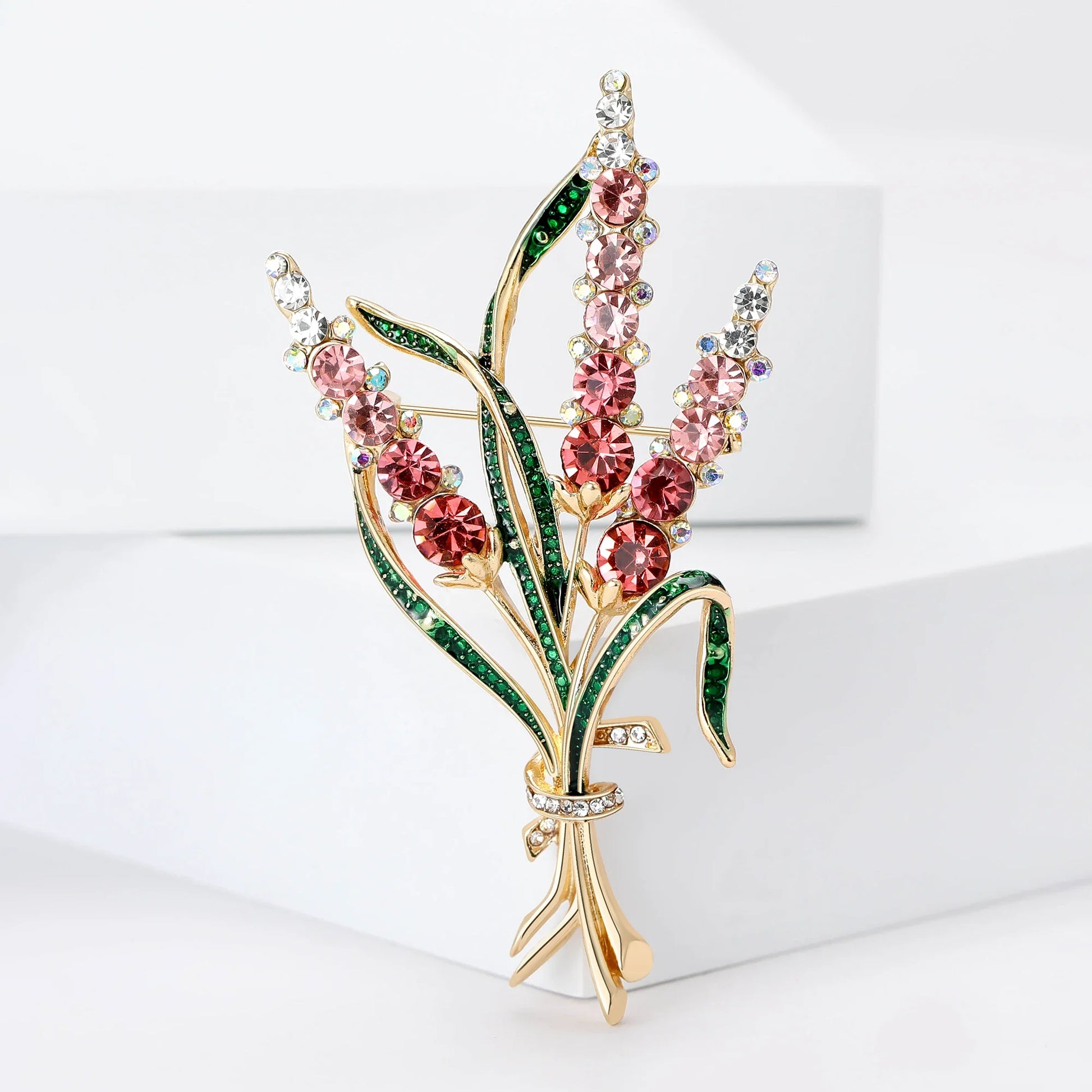 Rhinestone Wheat Ear Brooch