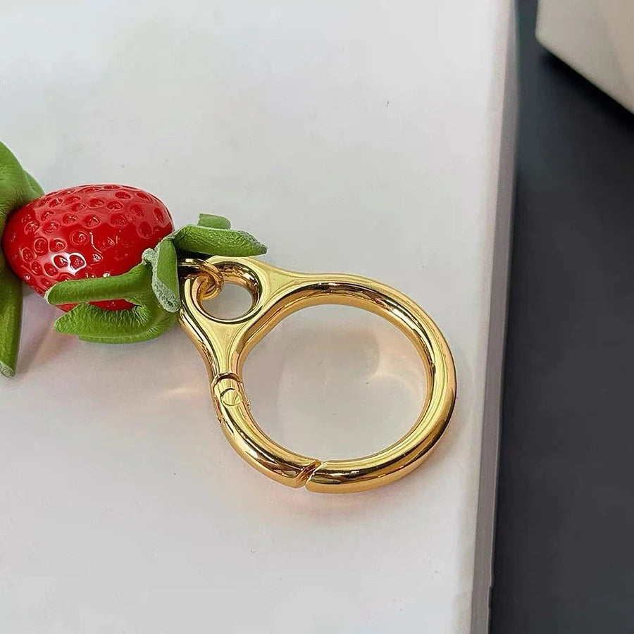 Raspberry & Blackberry Charm – Leather Bag Accessory