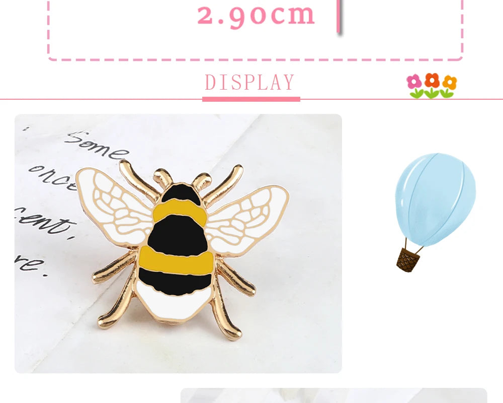 Cute Honey Bee Enamel Pin – Cartoon Insect Brooch