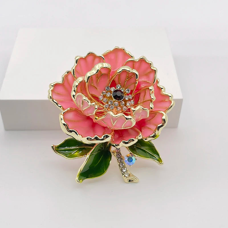 Sparkling Peony Brooch Jewelry