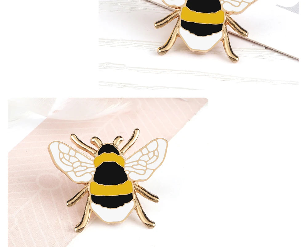 Cute Honey Bee Enamel Pin – Cartoon Insect Brooch