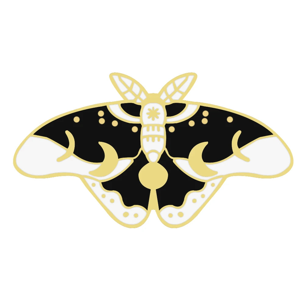 Witchy Enamel Pins – Cat, Hat & Moon Badge