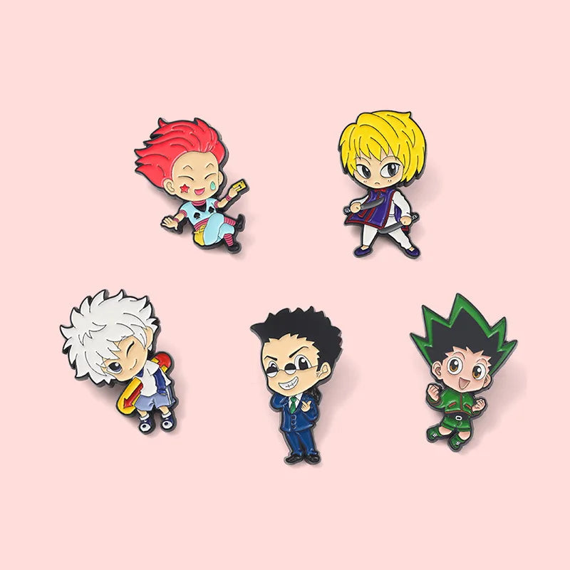 Hunter x Hunter Enamel Pin Set (5PCS) – Anime Lapel Badges for Clothes, Bags & Cosplay