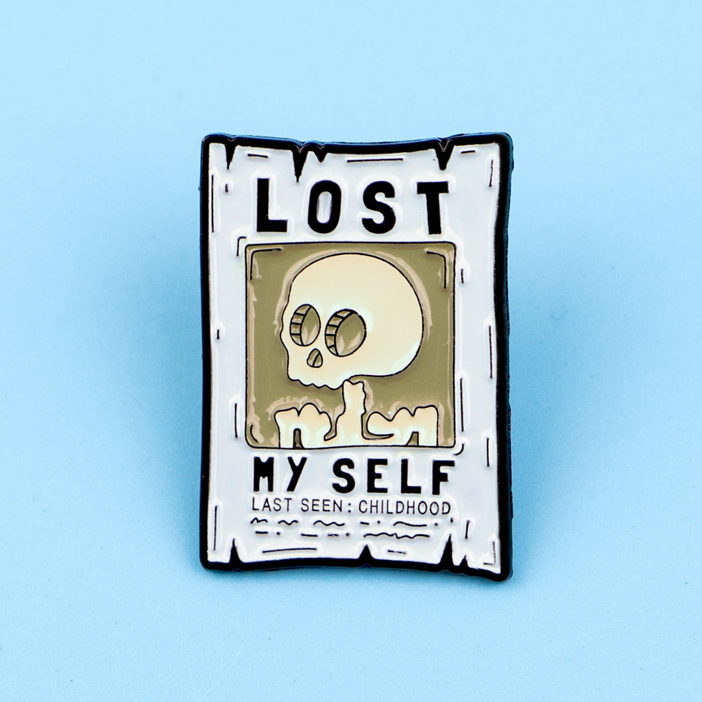 Skeleton Art Enamel Pin – Cartoon Skull Brooch