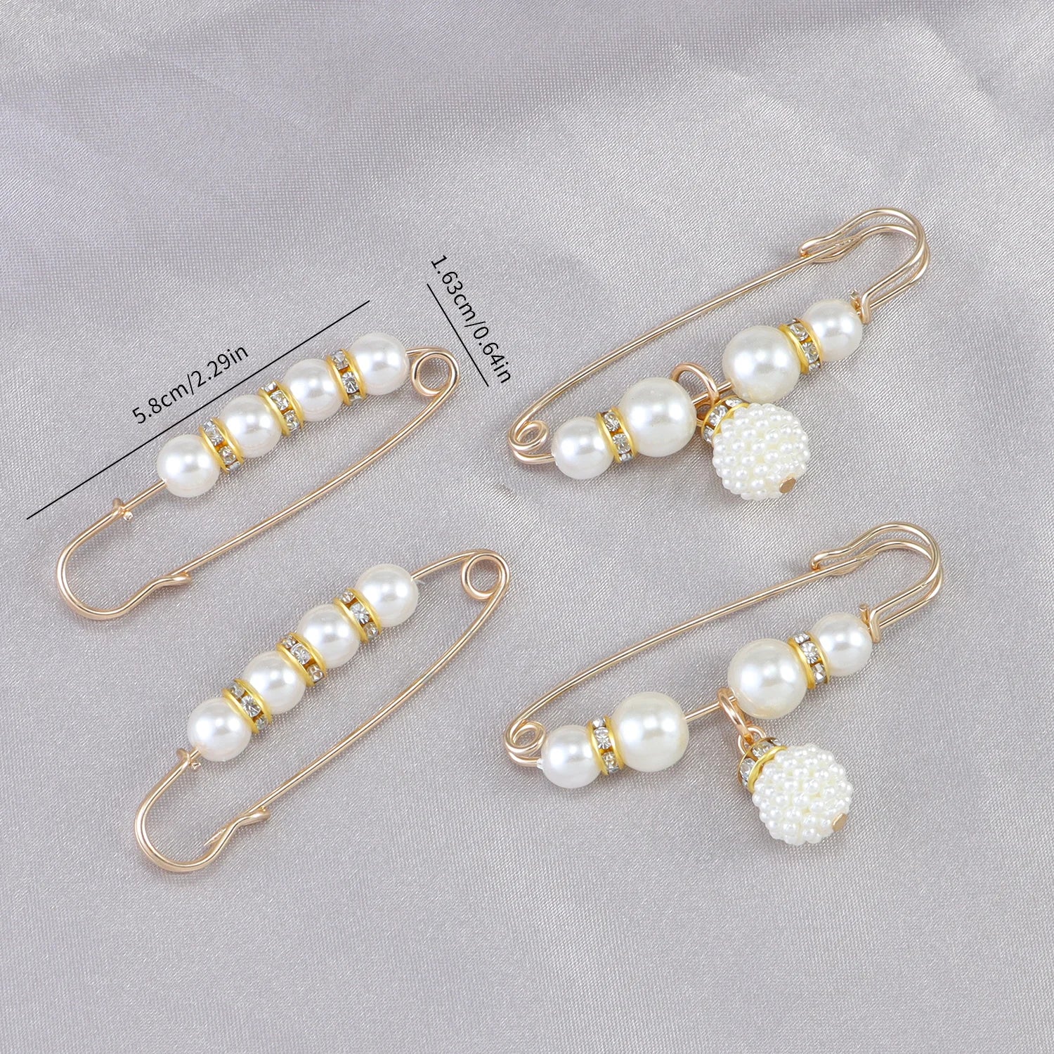 Kpop Gold Brooch Set – Fashion Safety Pins for Women