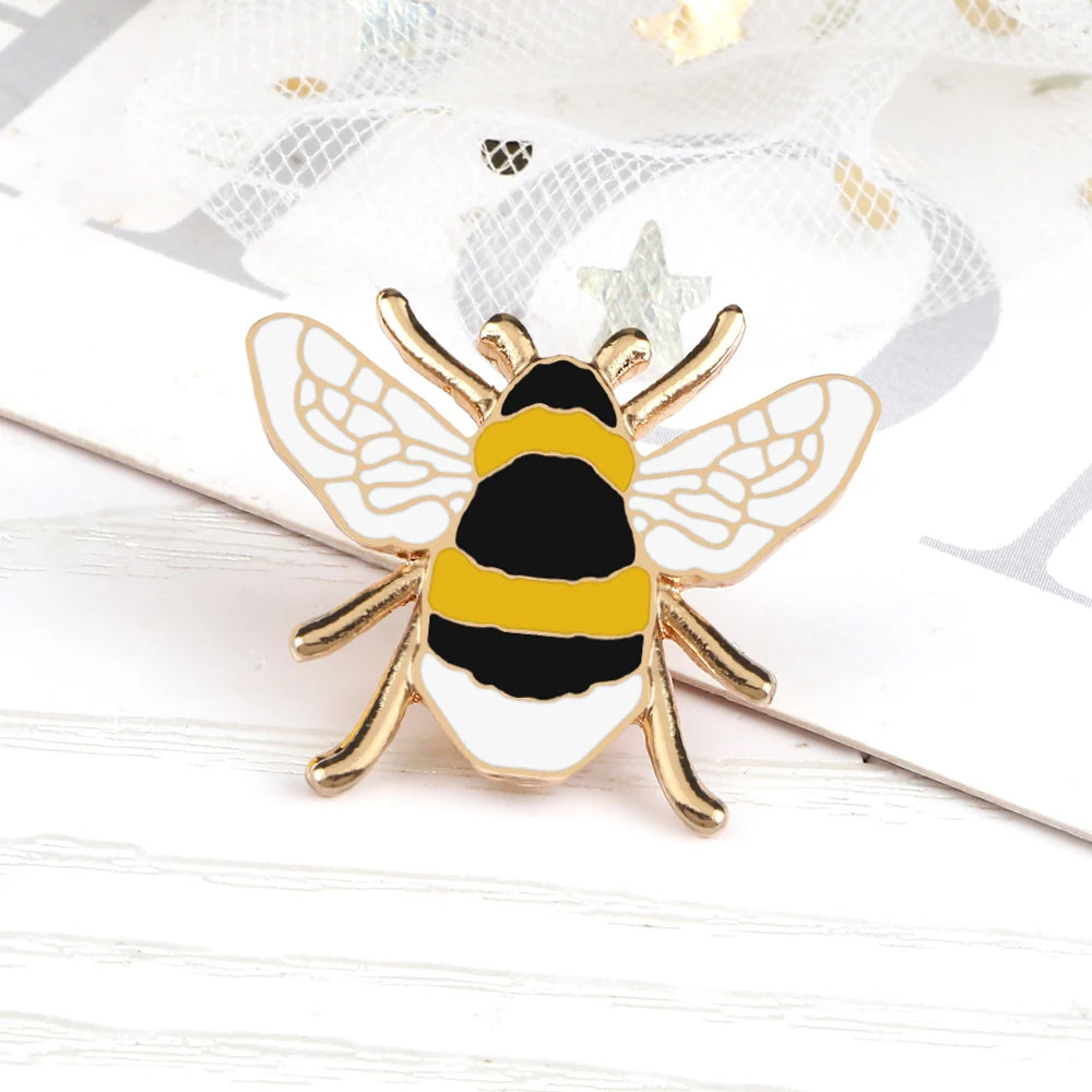 Cute Honey Bee Enamel Pin – Cartoon Insect Brooch
