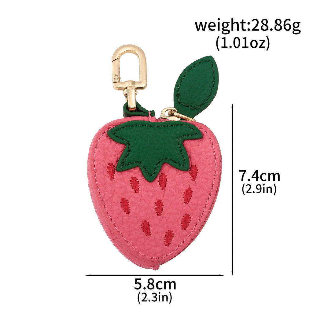 Cute Fruit Coin Purse – Lemon, Strawberry & Cherry Mini Wallets | PU Leather Keychain bag charm