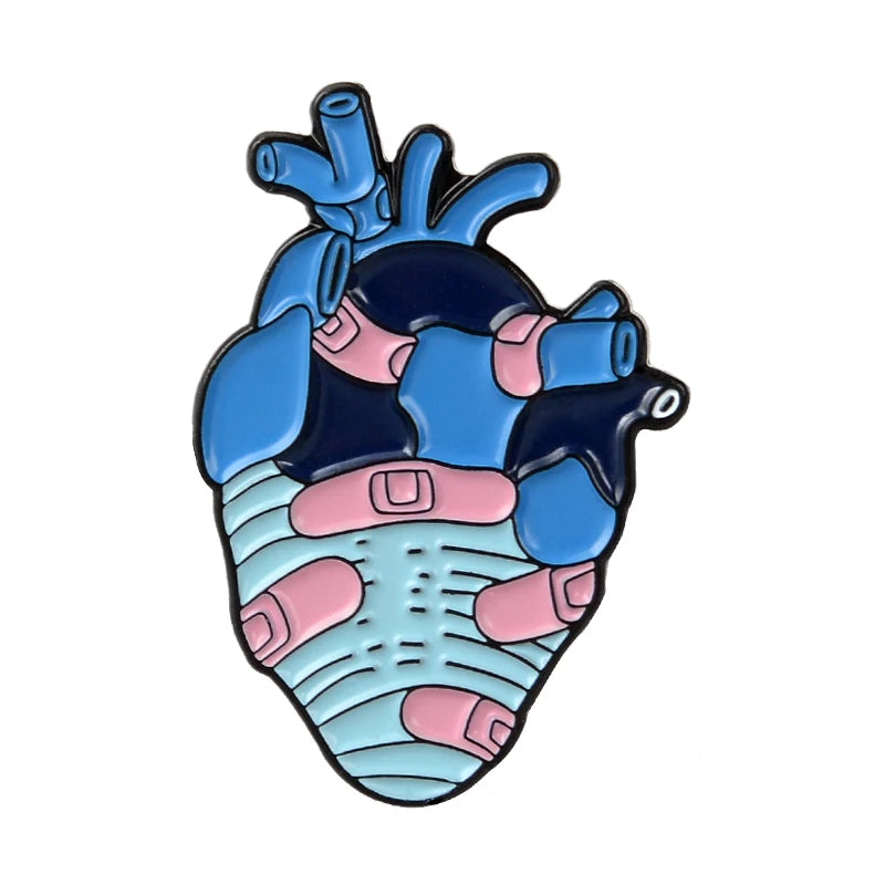 Anatomical Heart Enamel Pin – Medical Brooch Gift