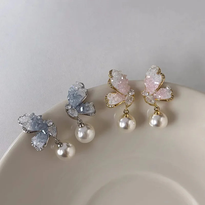 Shiny Zircon Pearl Butterfly Jewelry