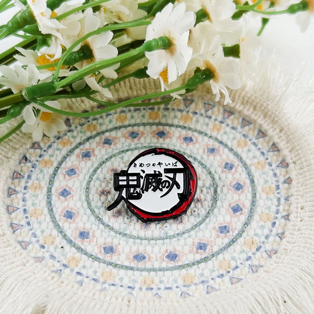 Demon Slayer Kimetsu no Yaiba Enamel Pin – Anime Logo Lapel Badge for Backpack, Hat & Clothing Accessories
