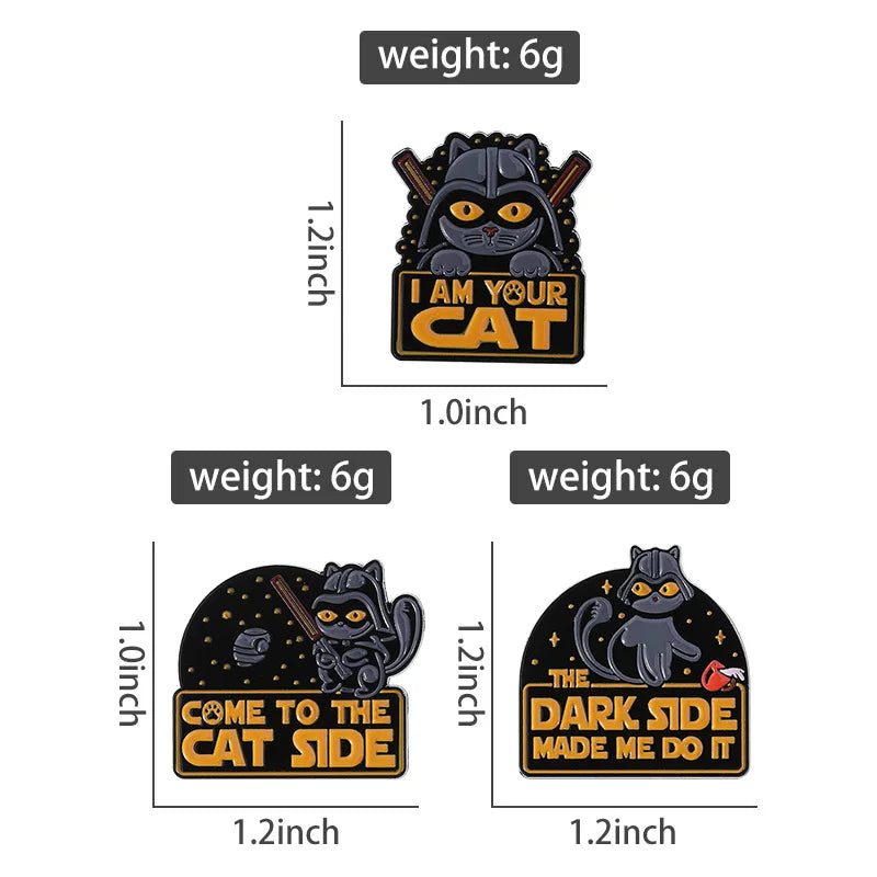 Come to the Cat Side Enamel Pin – Funny Dark Side Brooch