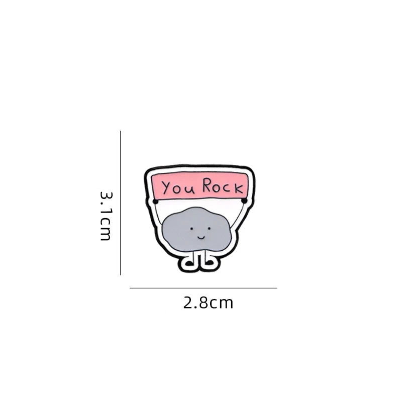You Rock Cloud Enamel Brooch – Cute Cartoon Lapel Pin