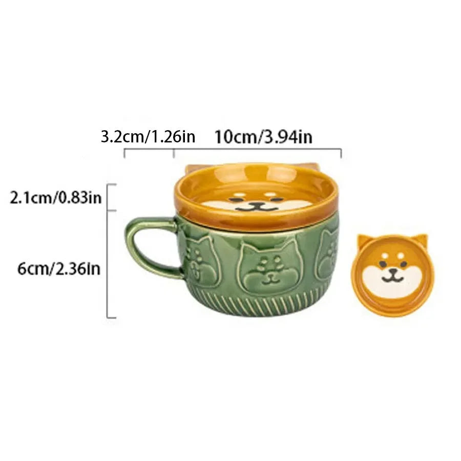 OLENKA Japanese Cartoon Cat Ceramic Mugs