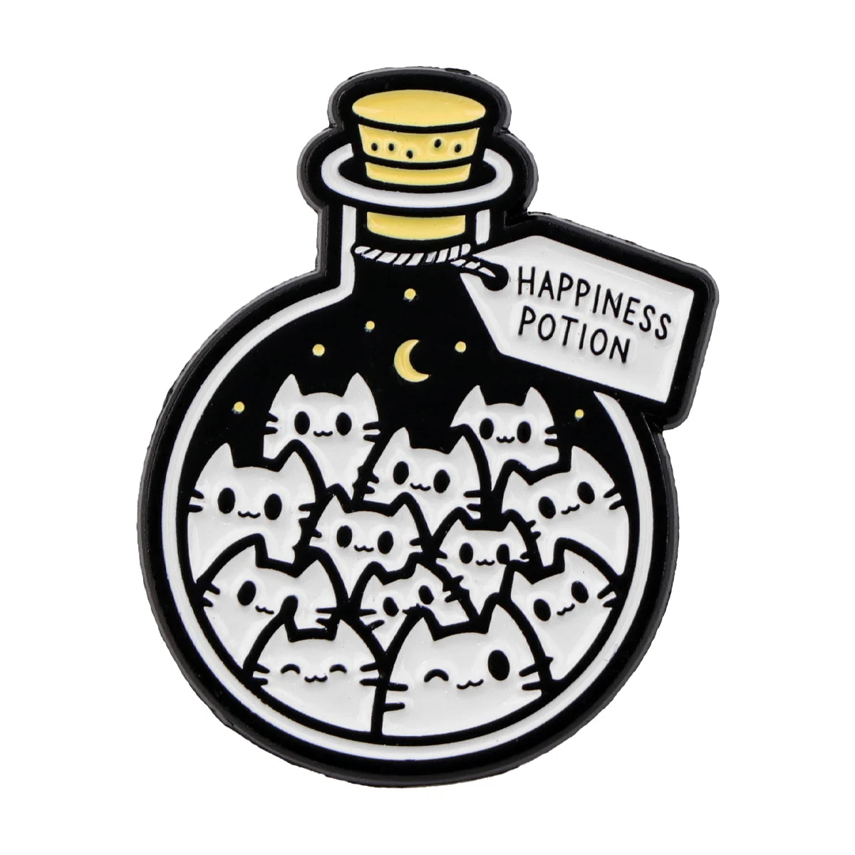 Cute Black Cat Enamel Pin – Witchy Halloween Brooch