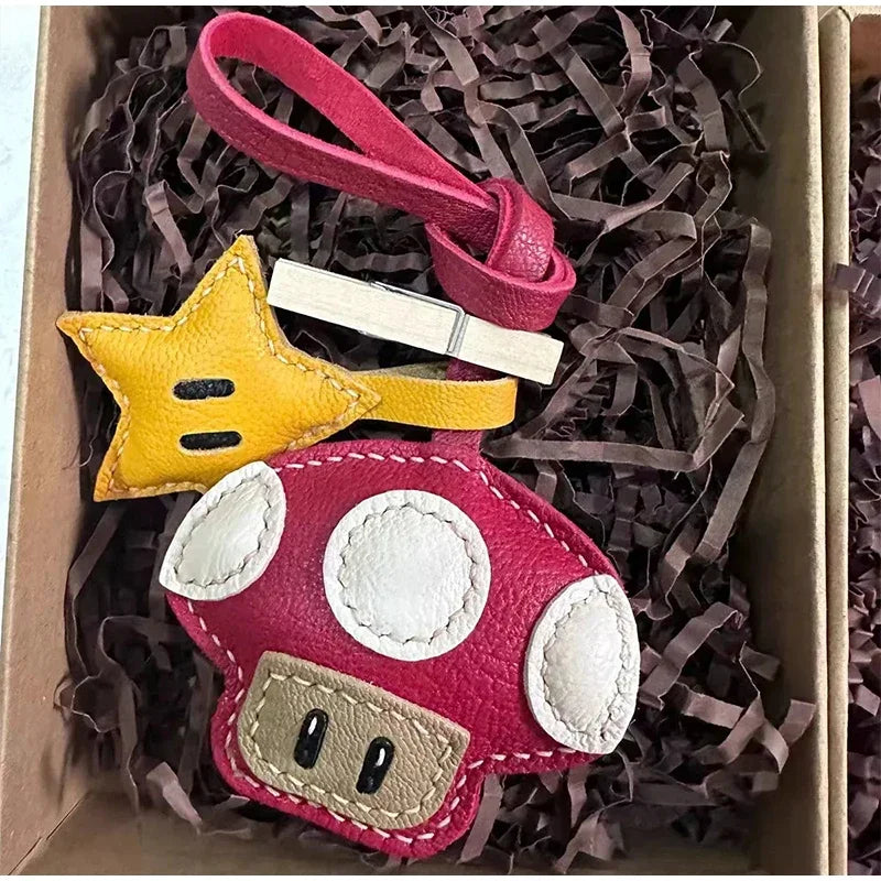 Exquisite Leather Bag Charm – Scarecrow Design