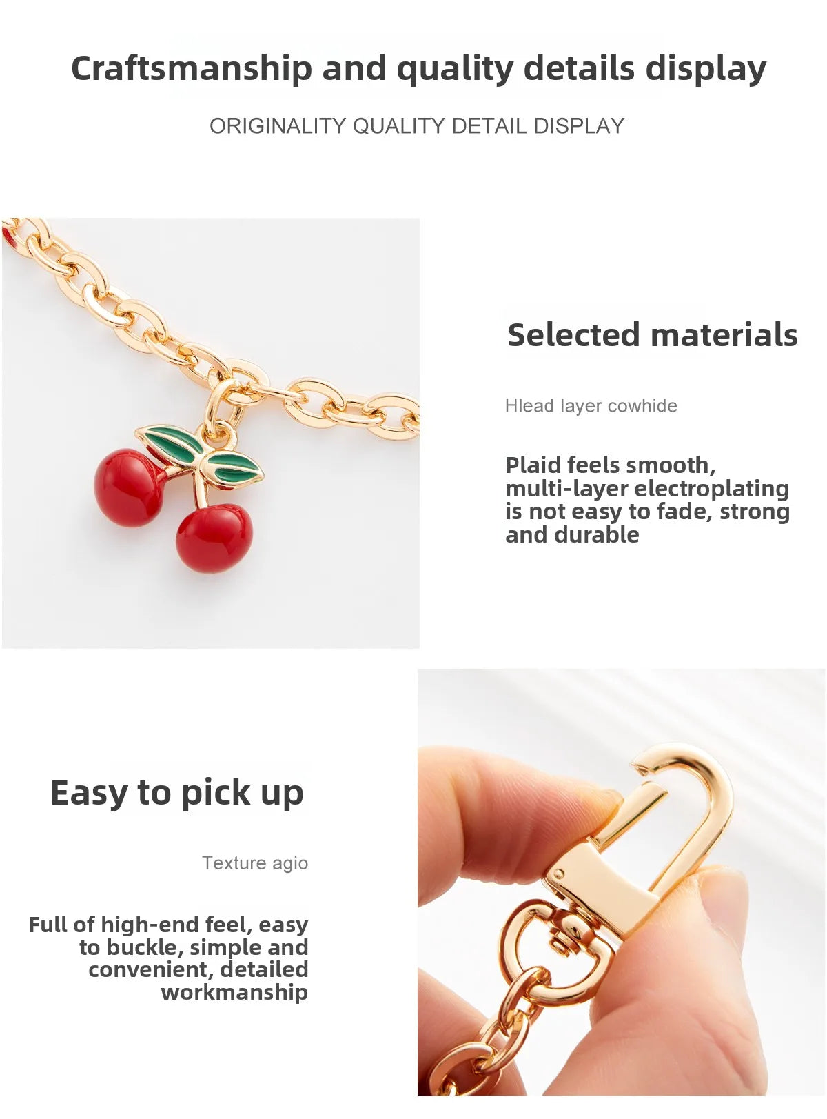 Cherry Extension Chain – Elegant Bag Accessory