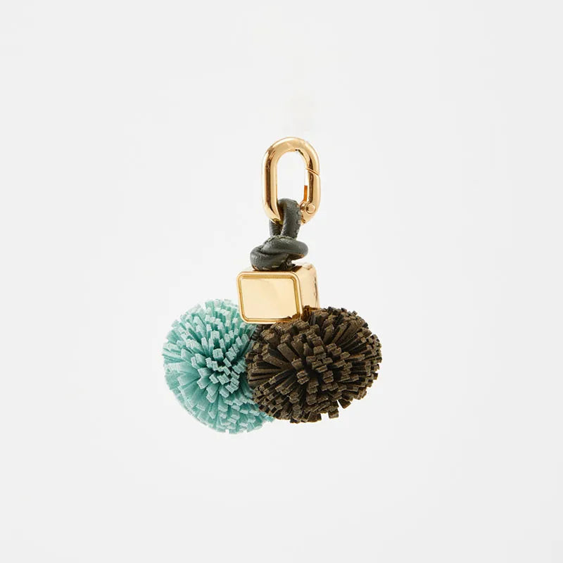High-Grade Leather Flower Ball Tassel – Bag & Car Pendant