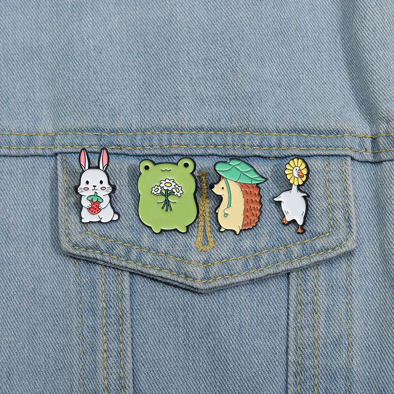 Frog, Rabbit & Duck Pins – Cute Animal Badges